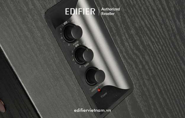 Edifier R2850DB có núm điều chỉnh câm thanh siêu tiện lợi