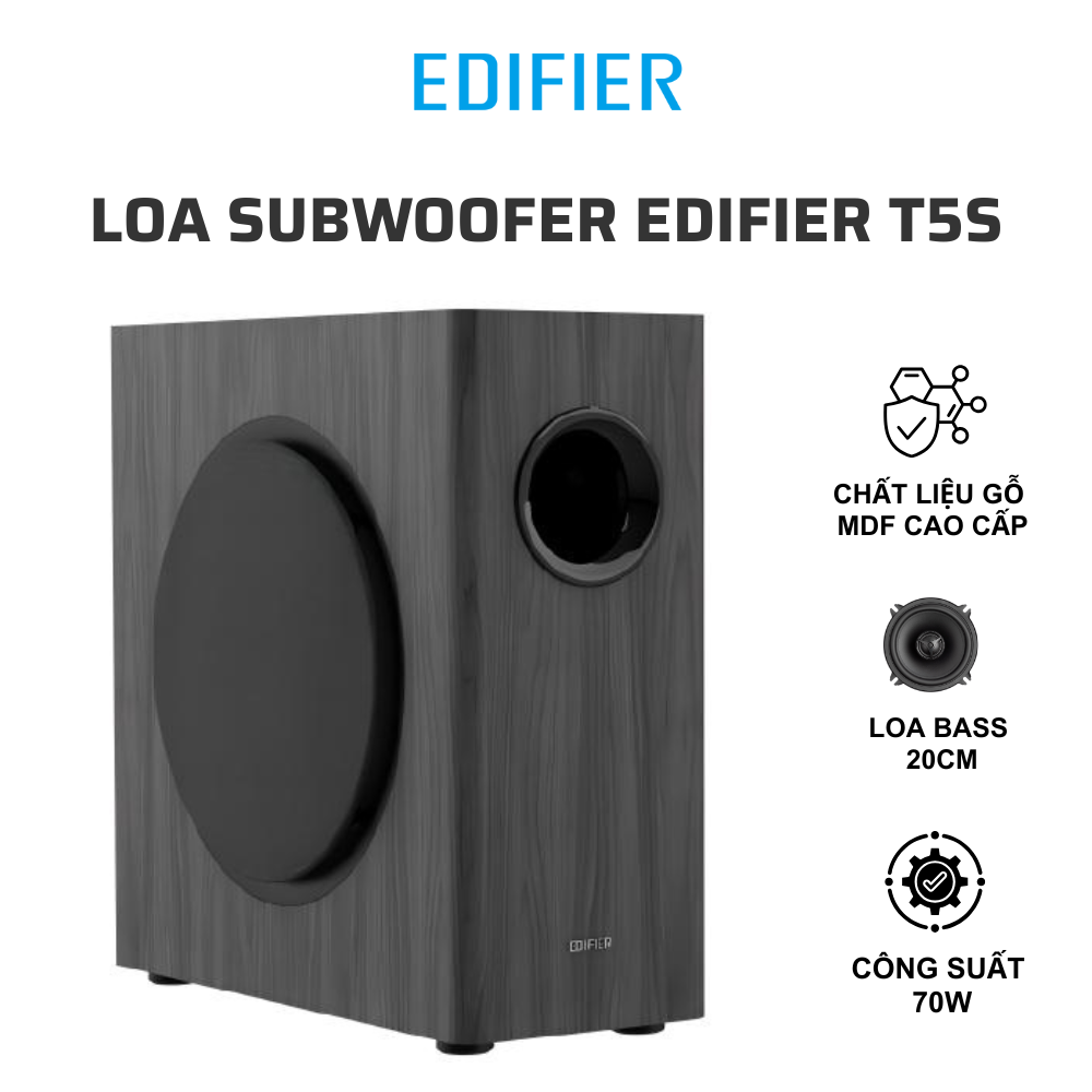 Loa siêu trầm EDIFIER T5s (thiết kế mỏng, gọn gàng, dùng được cho mọi loa)
