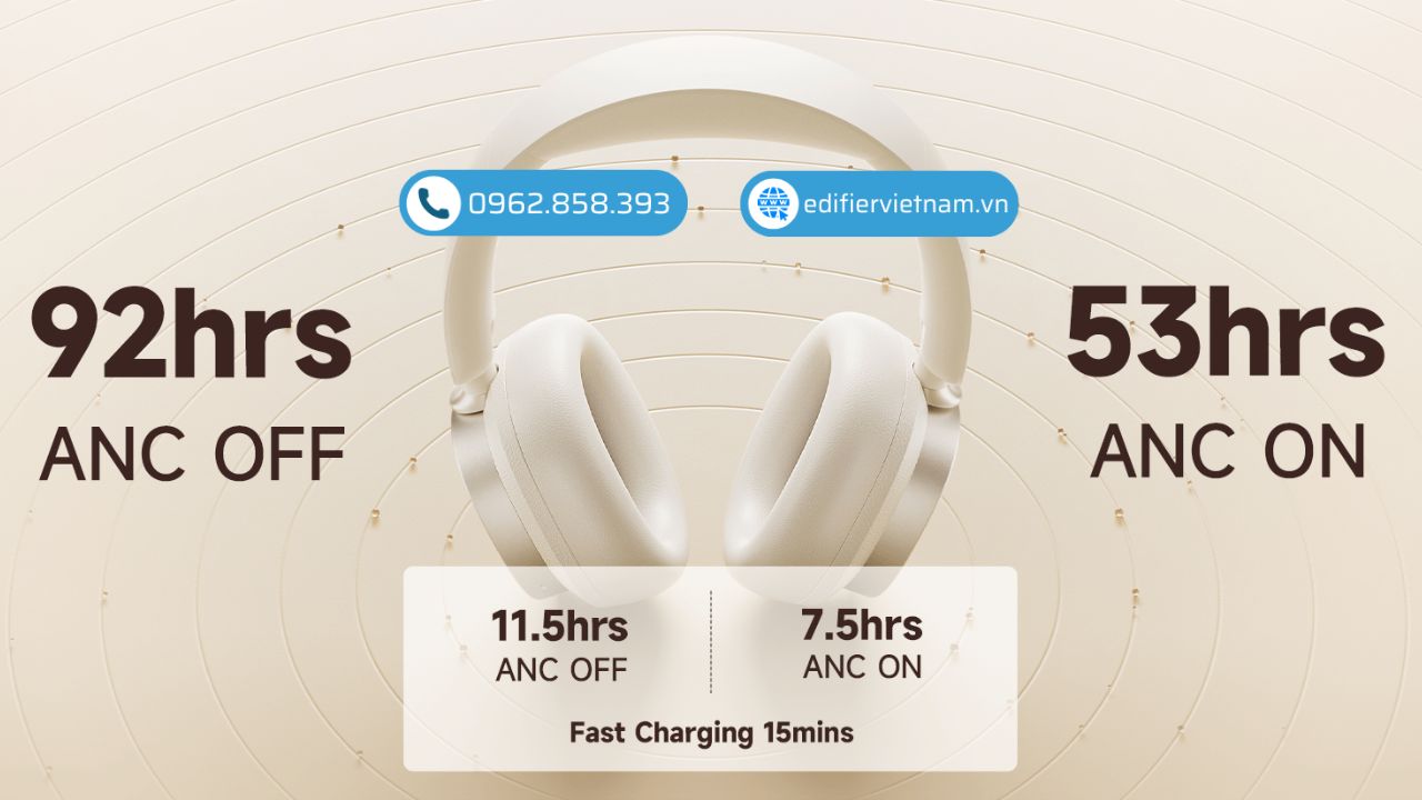 Tai nghe Bluetooth EDIFIER ES850NB sở hữu thời lượng pin ấn tượng